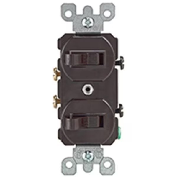 Leviton Mfg Switch Double 1P Brown S00-05224-02S, Leviton, Mfr#: 7017825